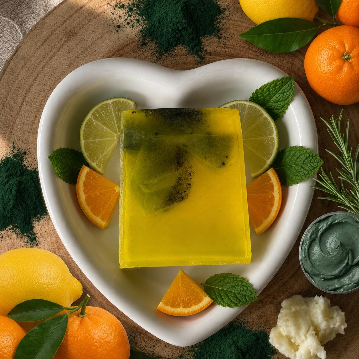 LEMON, MANDARIN, ROSEMARY & SPIRULINA SOAP