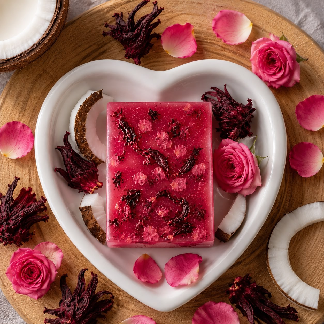 ROSE, COCONUT & HIBISCUS SOAP
